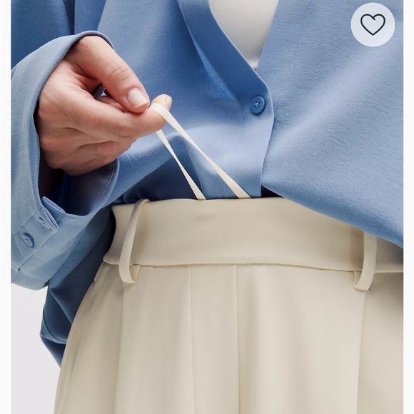 lululemon | Women’s Cream Daydrift High Rise Wide Leg Trouser Pleated Size M - Picture 4 of 9